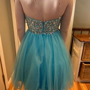 Night Moves Blue Beaded Embellished Strapless Formal Prom Dress Size 2